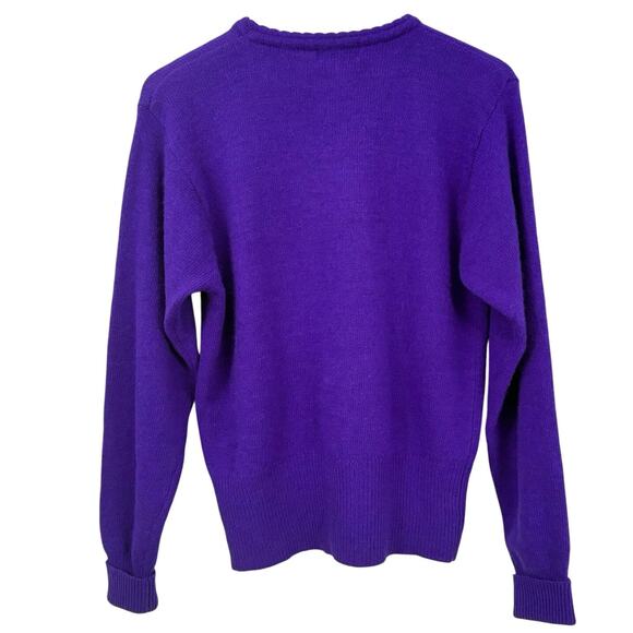 YARNWORKS Purple Angora Lambswool Blend Sweater Women’s Medium - Picture 2 of 8